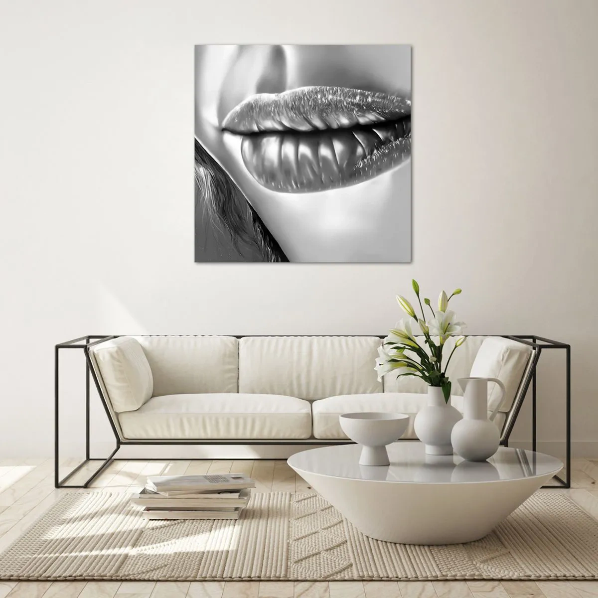 Cuadro sobre vidrio - Impresiones sobre Vidrio - Sé lo que estás pensando... - 70x70 cm