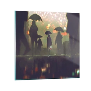 Cuadro sobre vidrio - Impresiones sobre Vidrio - Desde la perspectiva de una gota de lluvia - 30x30 cm