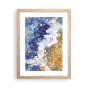 Póster en marco roble claro - Danza de los elementos - 30x40 cm