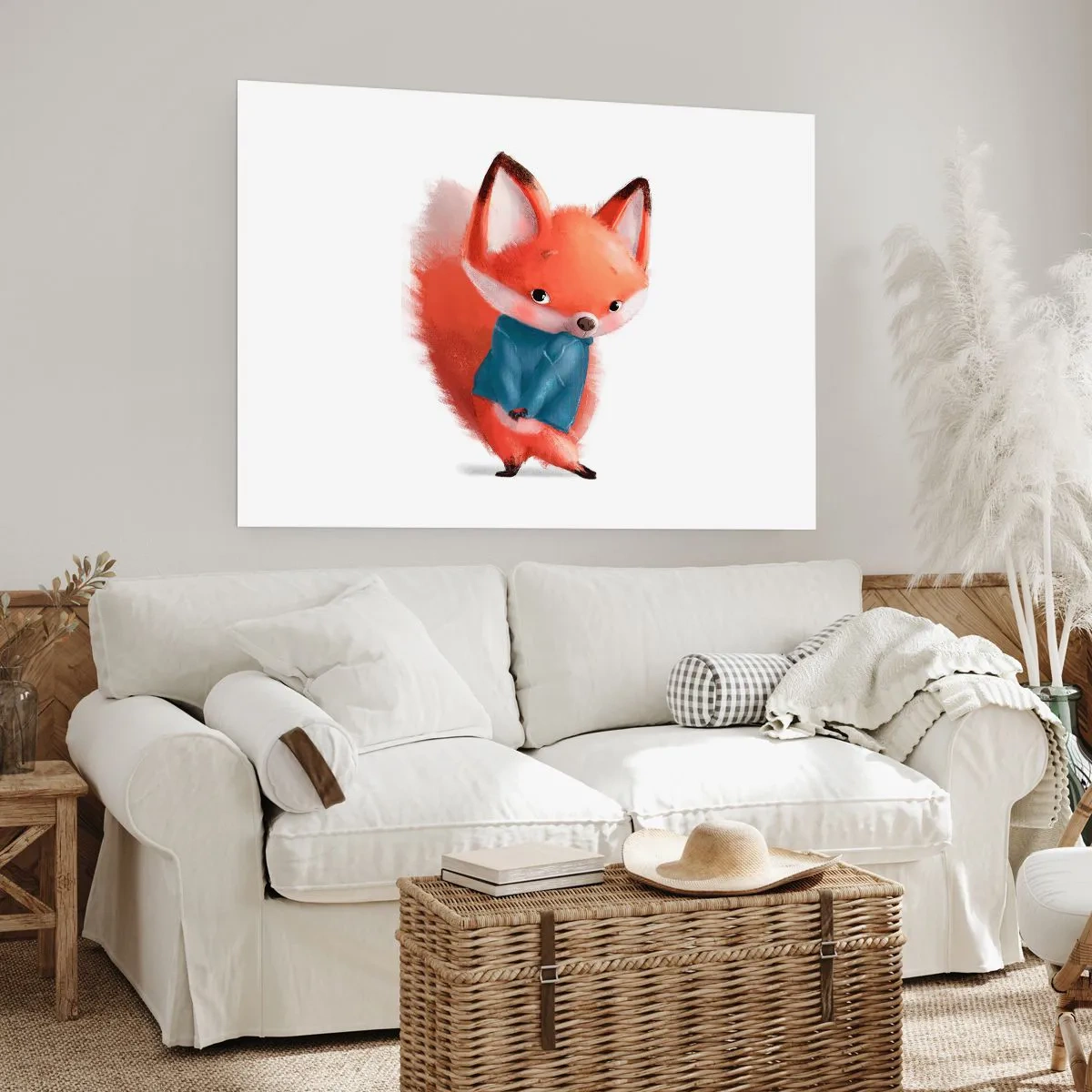 Póster - Un lindo zorro con un traje azul. - 100x70cm - ¿Me veo bien con esto? - Decoración de pared moderna para salón y dormitorio ARTTOR