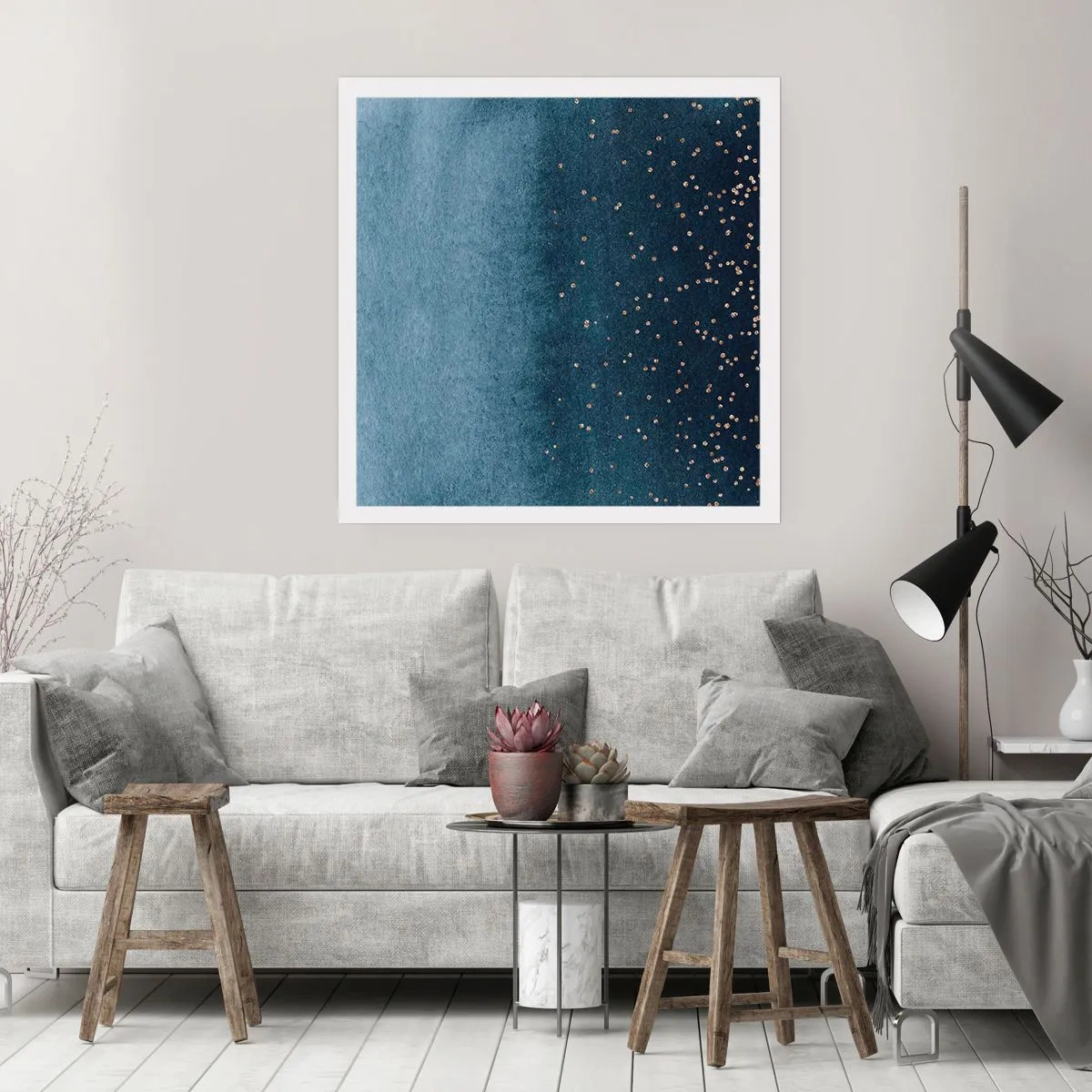 Póster - Composición - fases azules - 40x40 cm