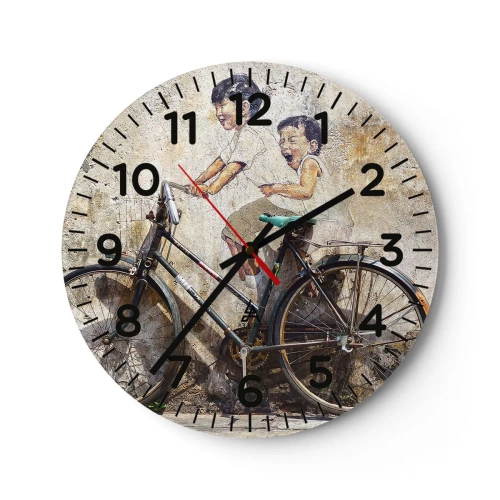 Reloj de pared - Reloj de vidrio - ¿Verdadero o falso? - 30x30 cm