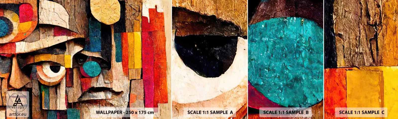 Muestra De Fotomural Standard Eco - Te veo... - Abstracción, Madera, Escultura - 100x30 cm