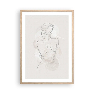 Póster en marco roble claro - Como un cuerpo sensible - 50x70 cm