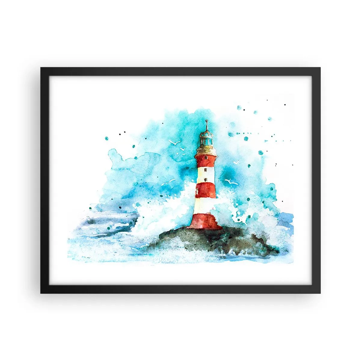 Póster en marco negro - La unidad de los elementos - 50x40 cm