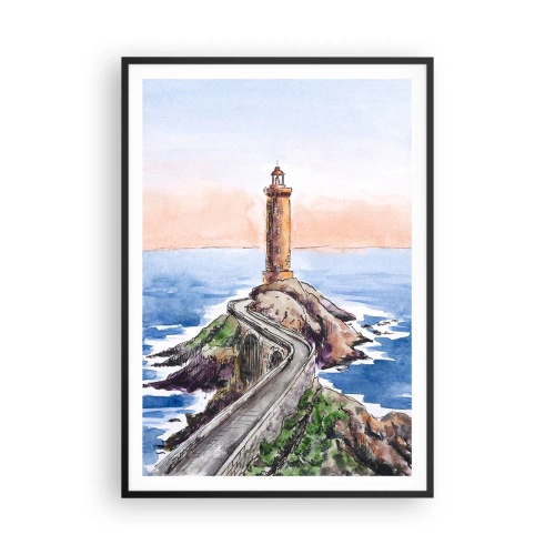 Póster en marco negro - Frente al mar - 70x100 cm