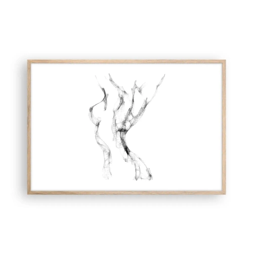 Póster en marco roble claro - Hermosa y fuerte - 91x61 cm