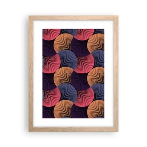 Póster en marco roble claro - En un ritmo circular - 30x40 cm