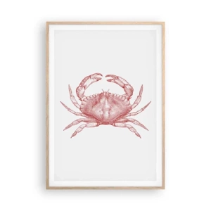 Póster en marco roble claro - El explorador de las rocas - 70x100 cm