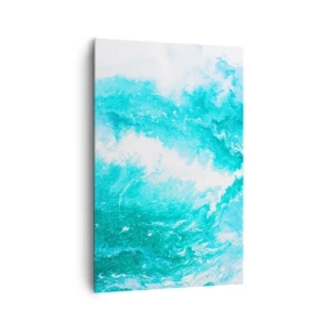 Cuadro sobre lienzo - Impresión de Imagen - Remolino abstracto en tonos azules - 80x120cm - En el núcleo del elemento - Decoración de pared moderna para salón y dormitorio ARTTOR