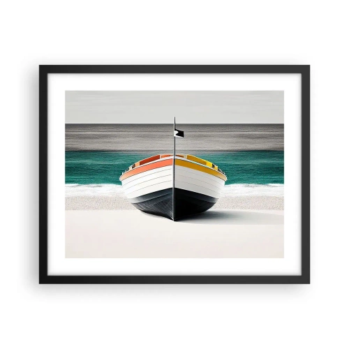 Póster en marco negro - En su lugar exacto - 50x40 cm