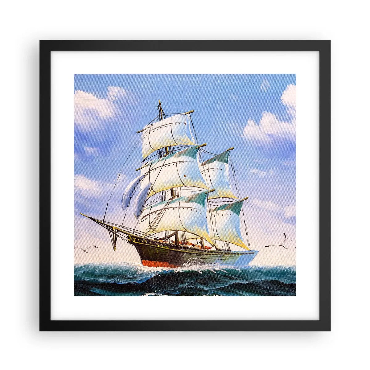 Póster en marco negro - Orgulloso con el viento - 40x40 cm