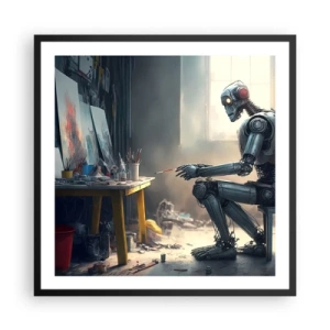 Póster en marco negro - El acto de creación - 60x60 cm