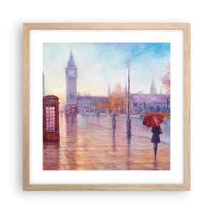 Póster en marco roble claro - Un día de otoño en Londres - 40x40 cm