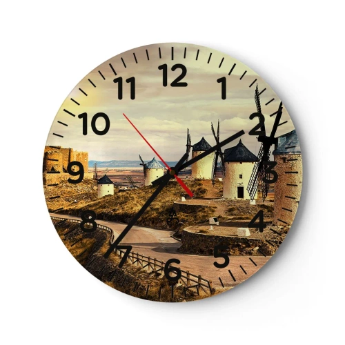 Reloj de pared - Reloj de vidrio - Don Quijote los vio - 30x30 cm