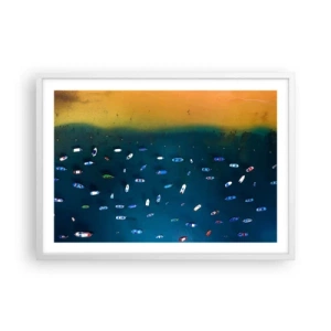 Póster en marco blanco - Un juego de vacaciones - 70x50 cm