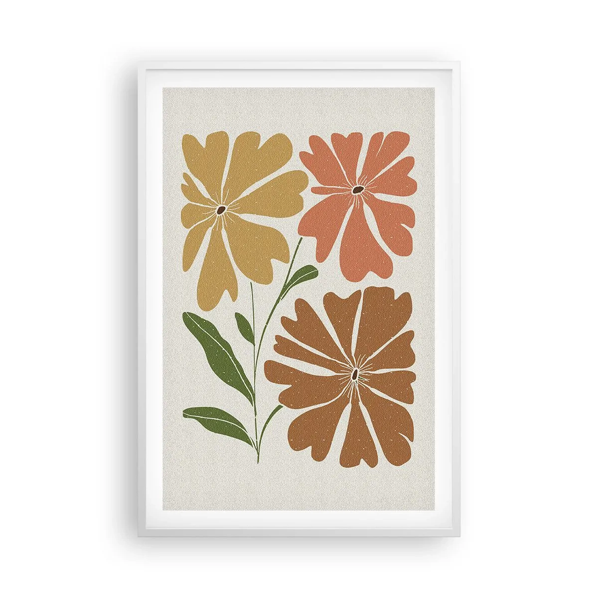 Póster en marco blanco - Naturaleza y geometría - 61x91 cm