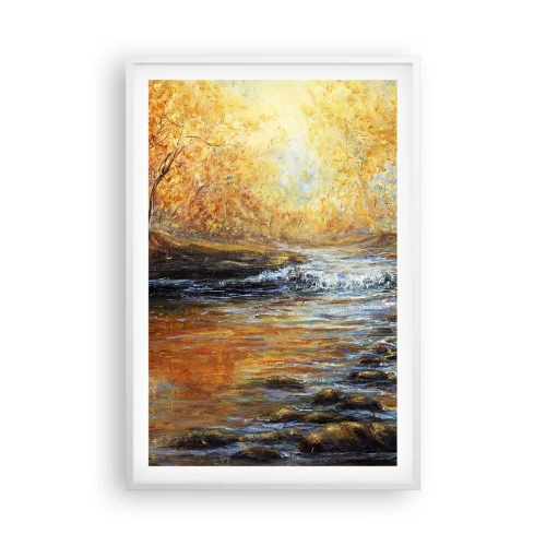 Póster en marco blanco - Arroyo de oro - 61x91 cm