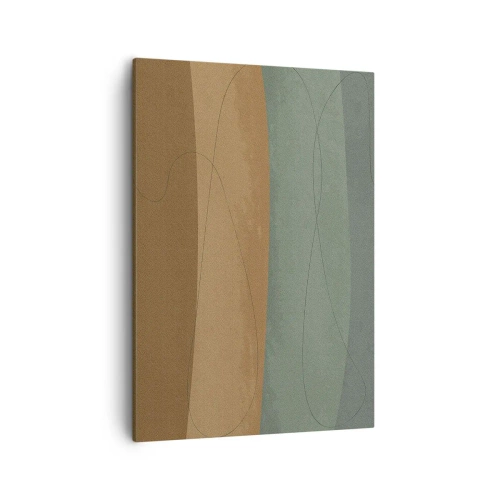 Cuadro sobre lienzo - Impresión de Imagen - Composición abstracta en tonos tierra naturales. - 50x70cm - Composición horizontal - Decoración de pared moderna para salón y dormitorio ARTTOR