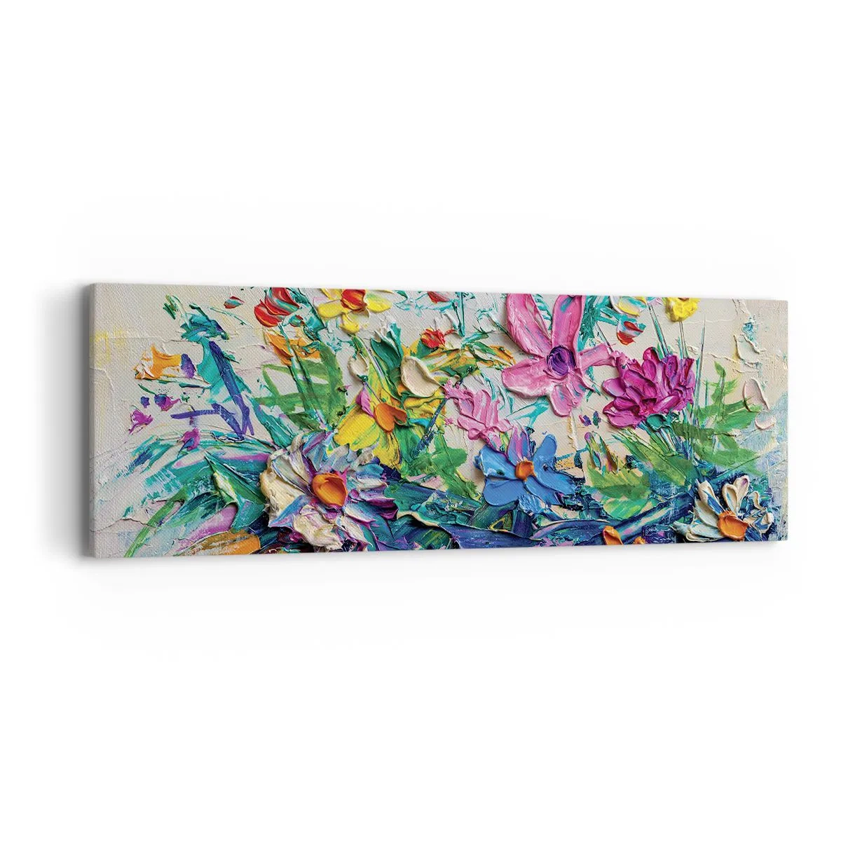 Cuadro sobre lienzo - Impresión de Imagen - La energía de las flores - 90x30 cm