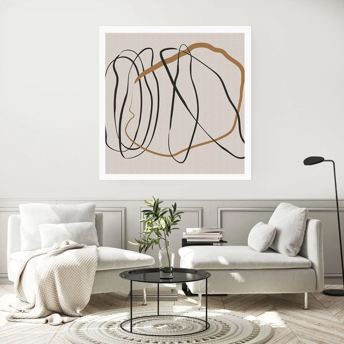 Póster - Composición: danza lineal - 60x60 cm