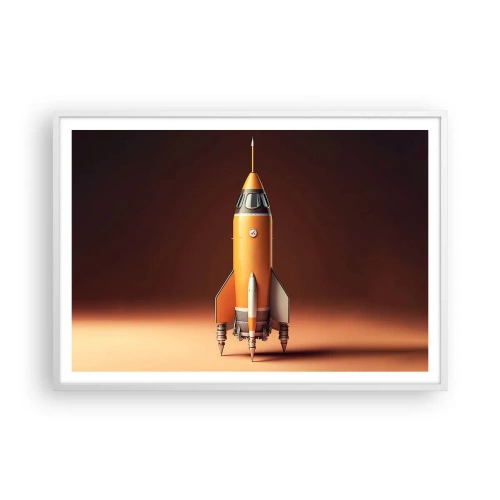 Póster en marco blanco - Comienza con un sueño - 100x70 cm