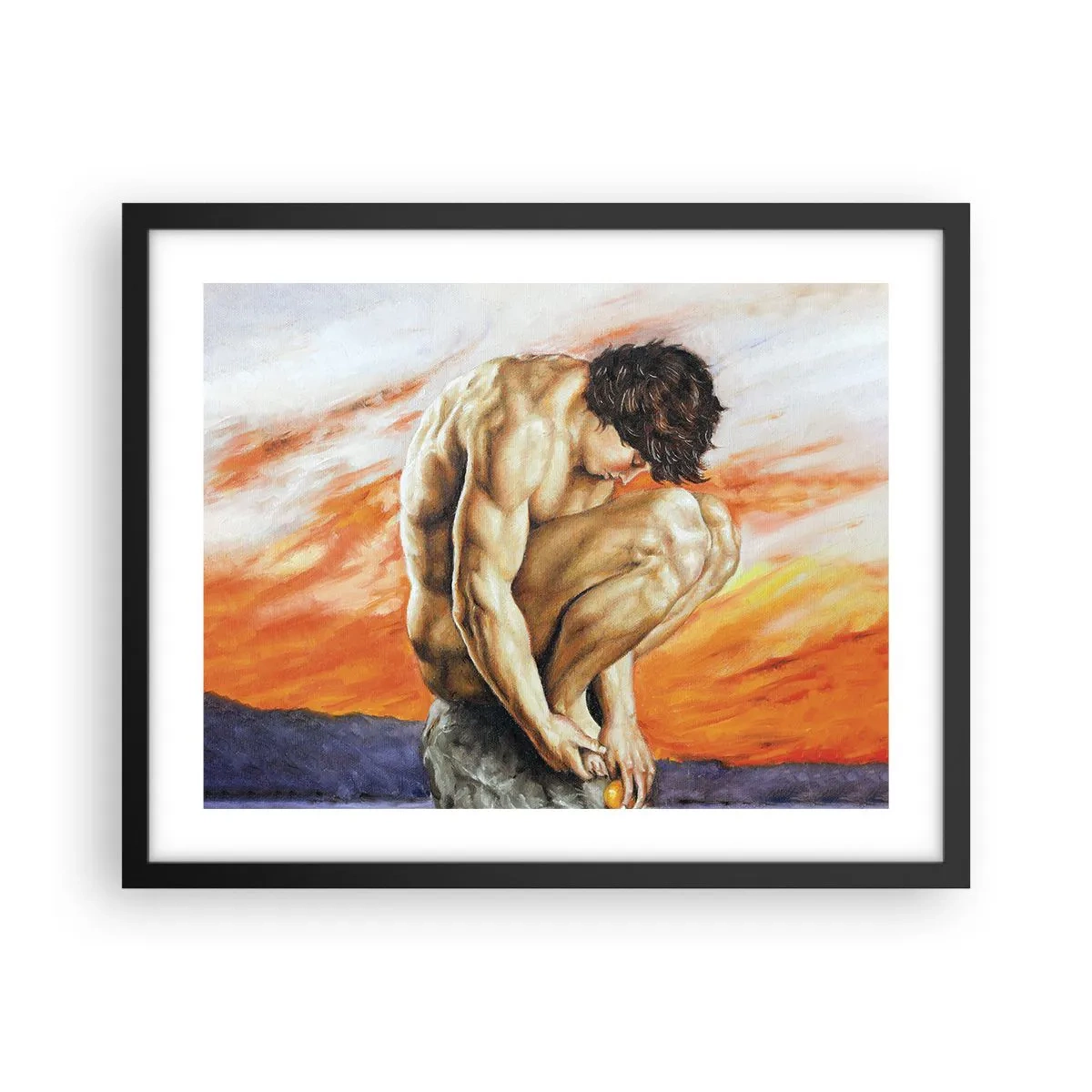 Póster en marco negro - Sumergido en sí mismo - 50x40 cm