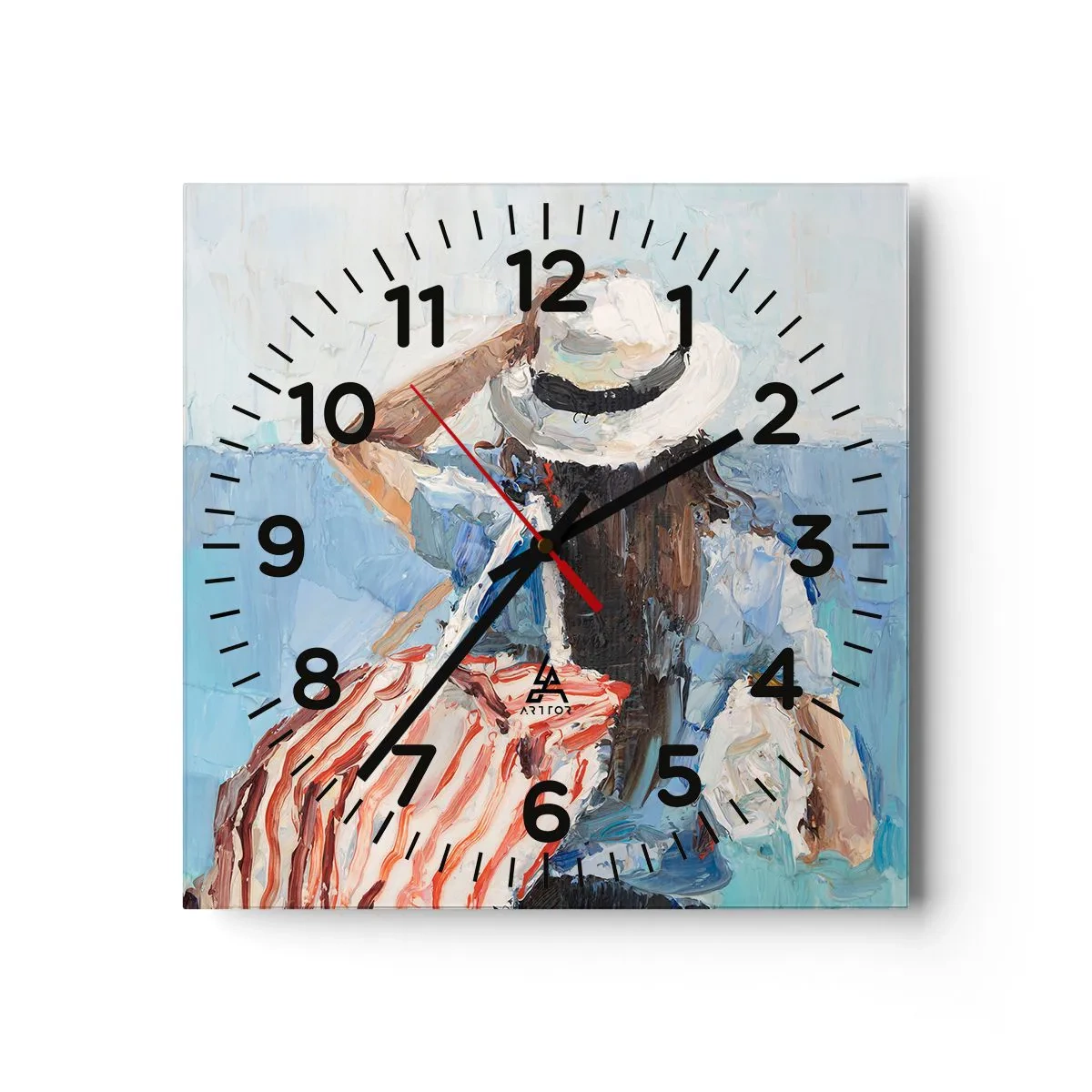 Reloj de pared - Reloj de vidrio - Bienvenida a tus vacaciones - 30x30 cm
