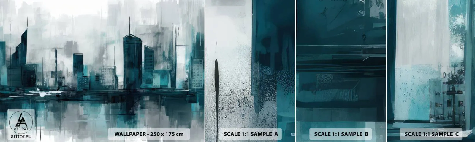 Muestra De Fotomural Standard Eco - Ciudad color lluvia - Ciudad, Arquitectura, Pedazo - 100x30 cm