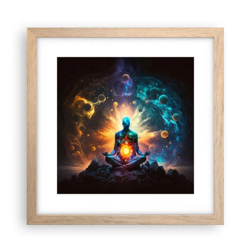 Póster en marco roble claro - Tranquilidad cósmica - 30x30 cm