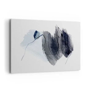 Cuadro sobre lienzo - Impresión de Imagen - Composición abstracta en tonos grises y azules. - 100x70cm - Intensidad y movimiento - Decoración de pared moderna para salón y dormitorio ARTTOR
