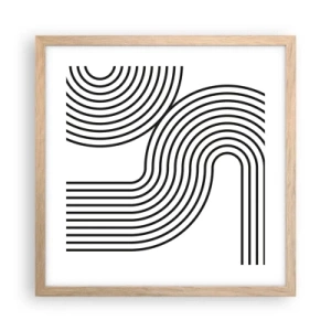 Póster en marco roble claro - En una curva - 40x40 cm