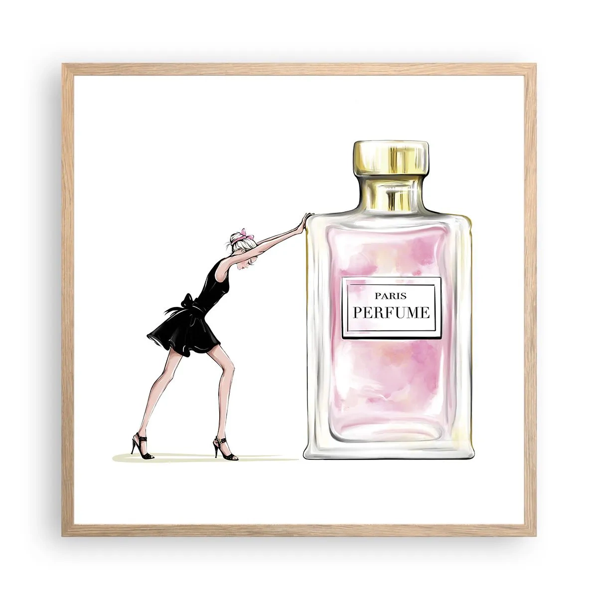 Póster en marco roble claro - La esencia de la feminidad - 60x60 cm