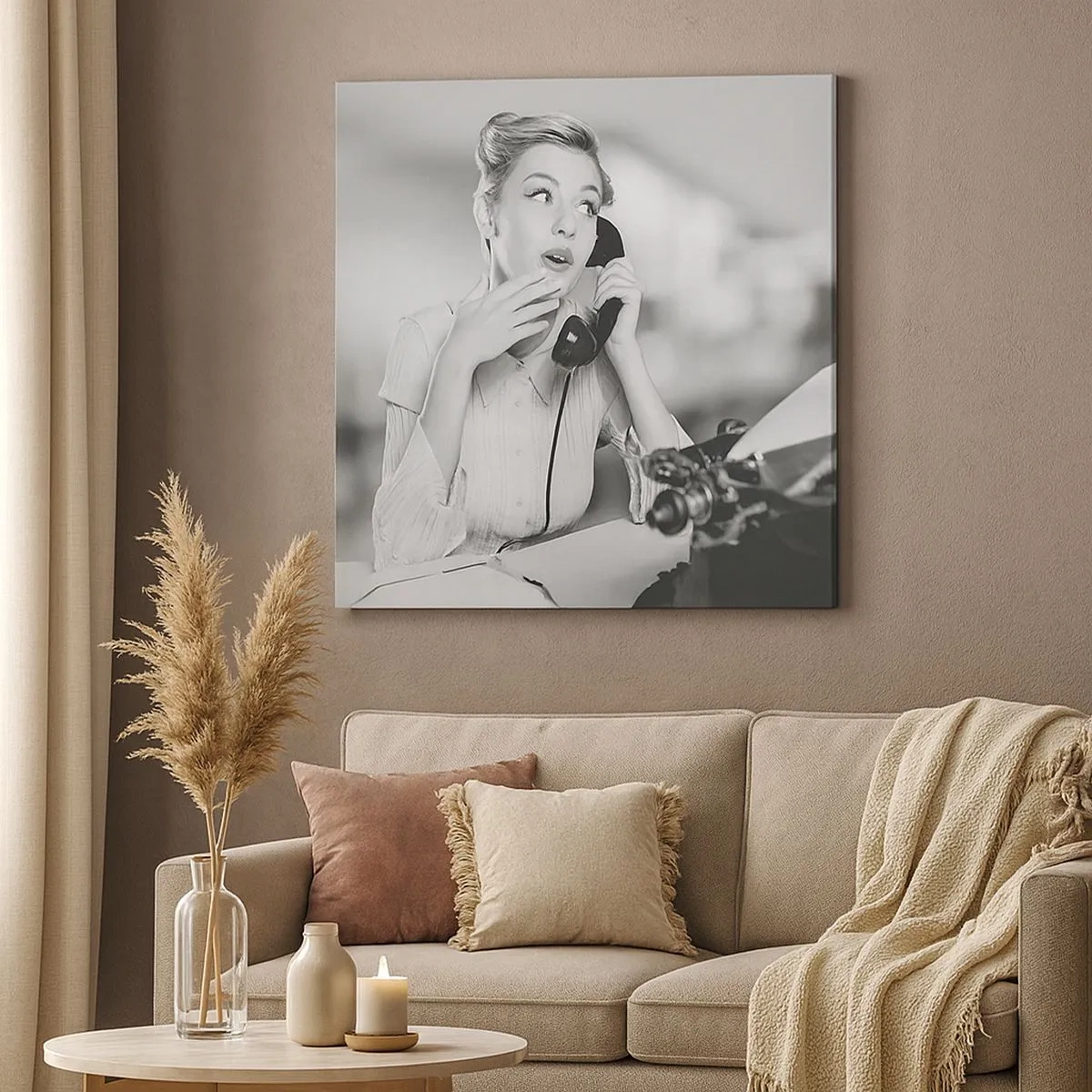 Cuadro sobre lienzo - Impresión de Imagen - ¿Diga?, estamos en los años 50. - 30x30 cm