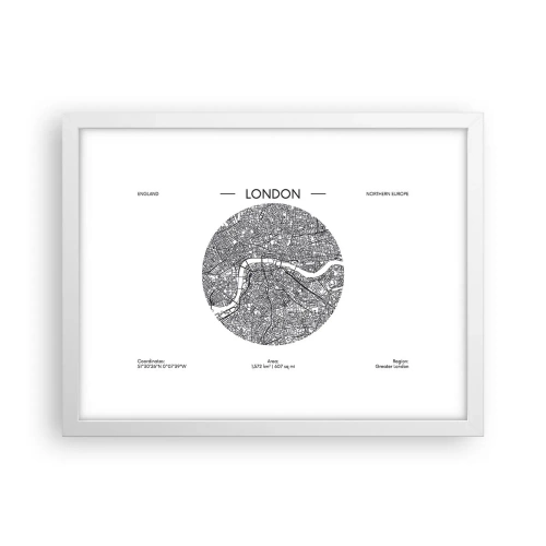 Póster en marco blanco - Anatomía de Londres - 40x30 cm