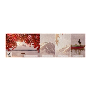 Muestra de fotomural Premium Sand - Estilo japonés - Paisaje, Lago, Japón - 100x30 cm