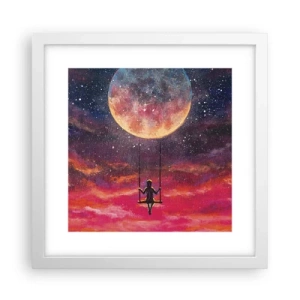 Póster en marco blanco - Disfrutar de las nubes - 30x30 cm