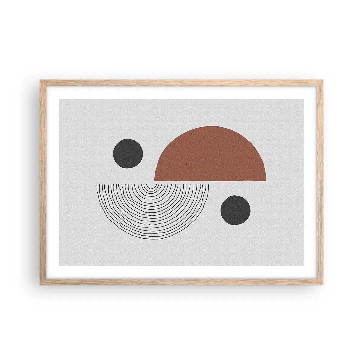 Póster en marco roble claro - La perfección del círculo - 70x50 cm