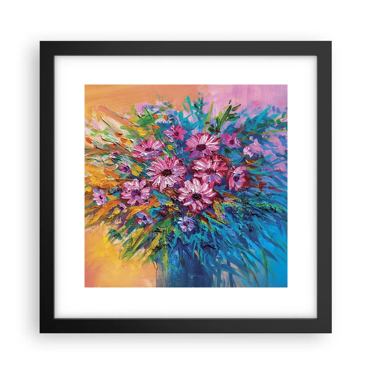 Póster en marco negro - La energía de la vida - 30x30 cm