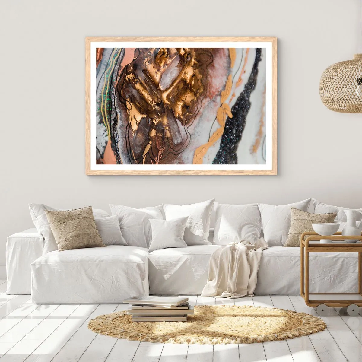 Póster en marco roble claro - Elemento de la tierra - 50x40 cm