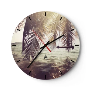 Reloj de pared - Reloj de vidrio - Columpiar la imaginación - 40x40 cm