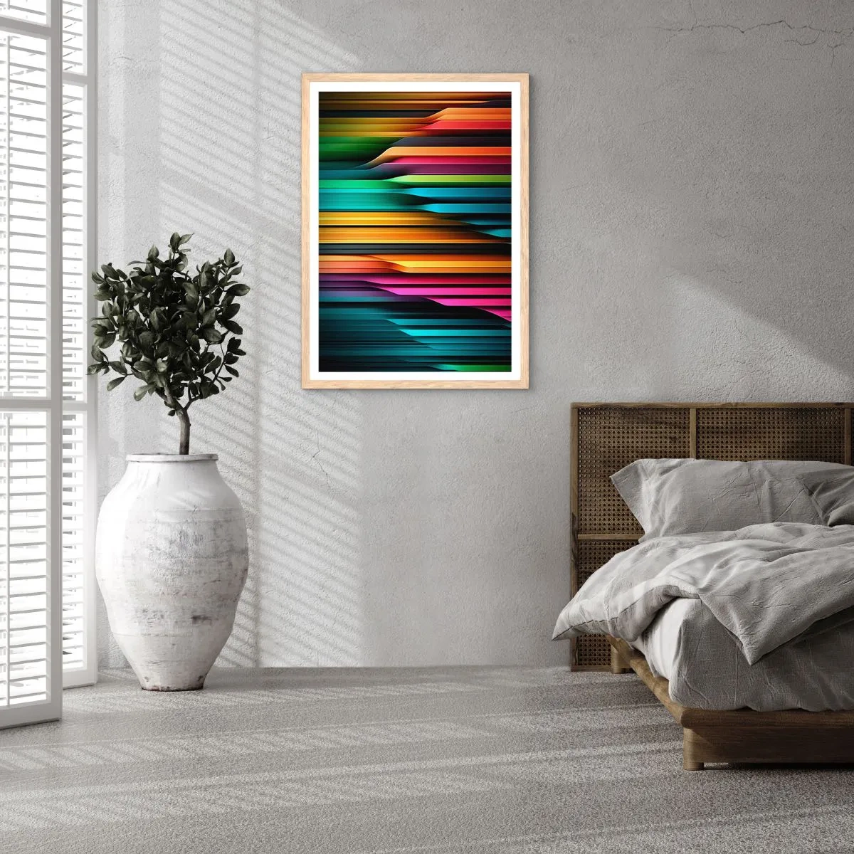 Póster en marco roble claro - Órgano luminoso - 70x100 cm