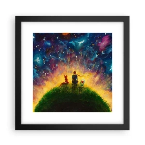 Póster en marco negro - Amor y amistad - lo único entero - 30x30 cm