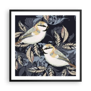 Póster en marco negro - En la copa del árbol - 60x60 cm