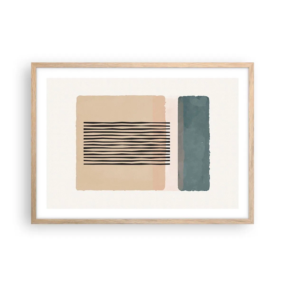 Póster en marco roble claro - Todo en orden - 70x50 cm