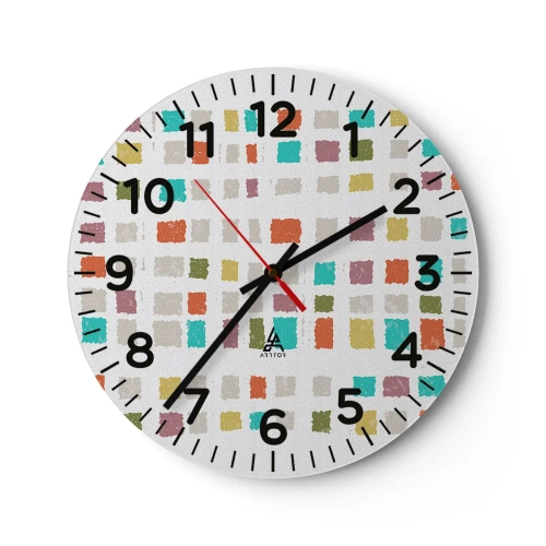 Reloj de pared - Reloj de vidrio - Juego desconocido - 30x30 cm