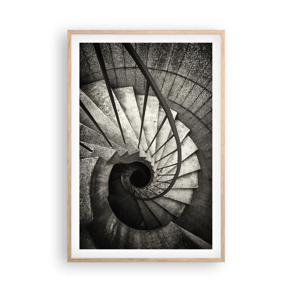 Póster en marco roble claro - Escaleras arriba, escaleras abajo - 61x91 cm
