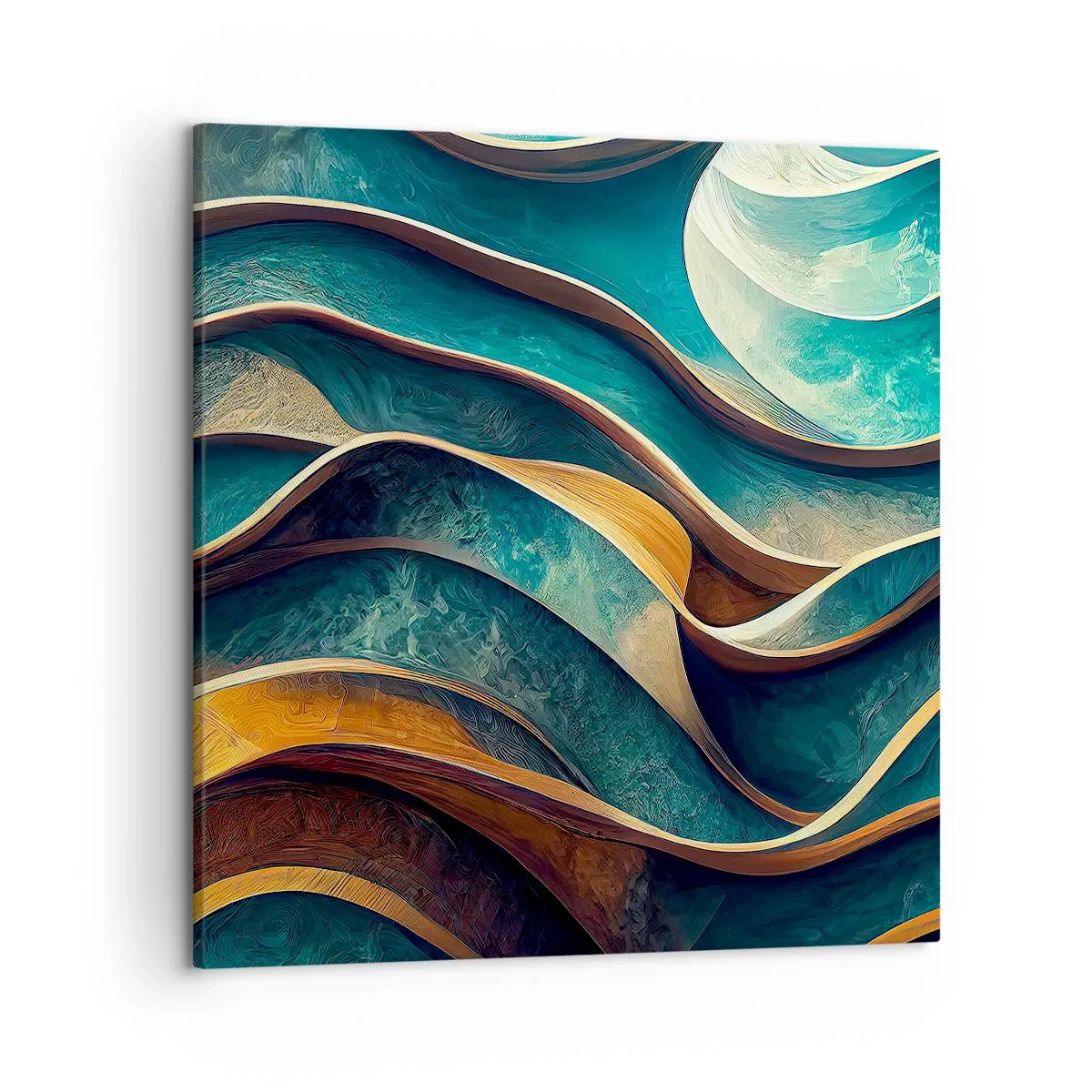 Cuadro sobre lienzo - Impresión de Imagen - Meandros de azul - 50x50 cm