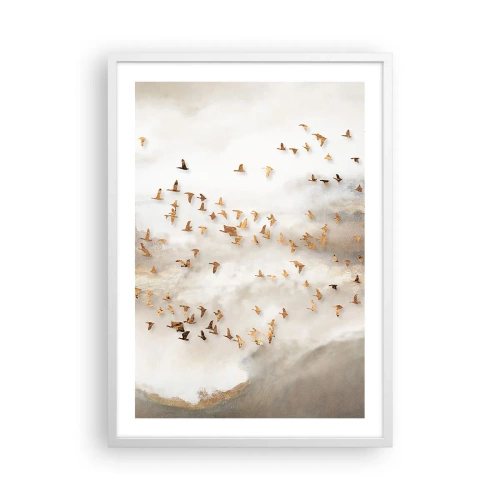 Póster en marco blanco - Es hora... - 50x70 cm