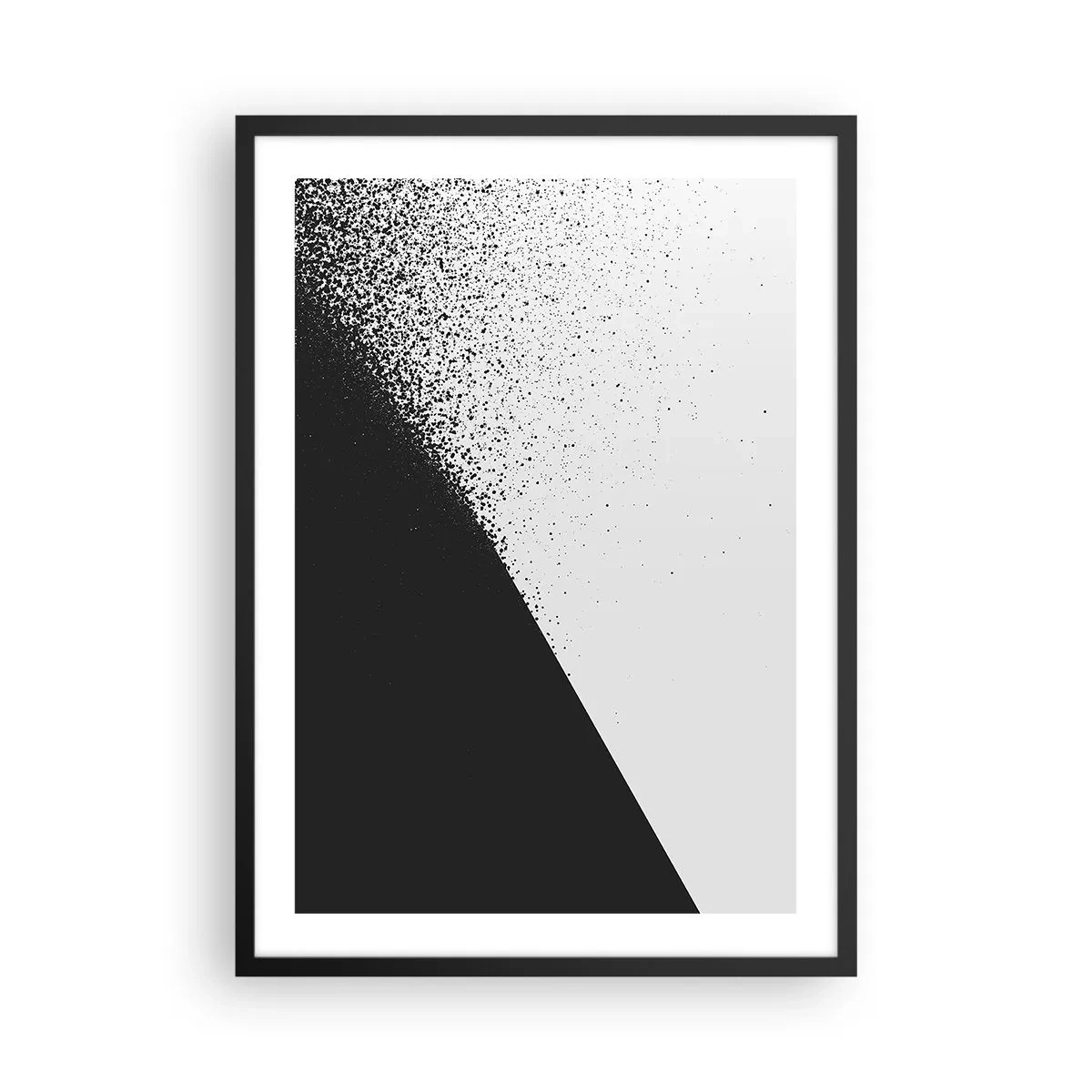 Póster en marco negro - Patrón abstracto en blanco y negro - 50x70cm - Cada vez más rápido, cada vez más alto - Decoración de pared moderna para salón y dormitorio ARTTOR